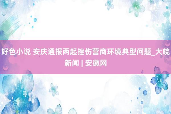 好色小说 安庆通报两起挫伤营商环境典型问题_大皖新闻 | 安徽网