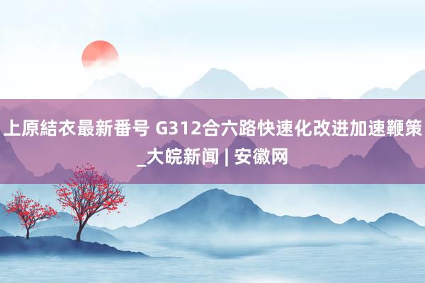 上原結衣最新番号 G312合六路快速化改进加速鞭策_大皖新闻 | 安徽网