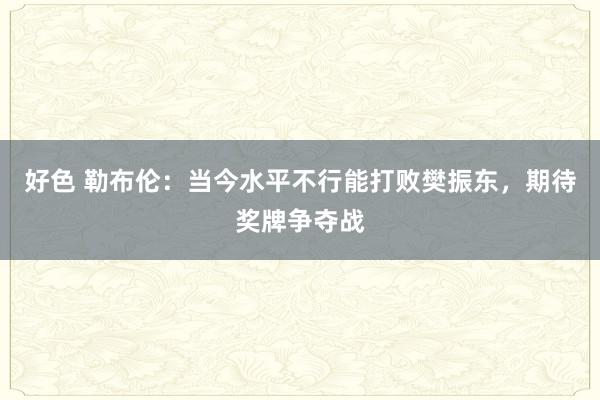 好色 勒布伦：当今水平不行能打败樊振东，期待奖牌争夺战