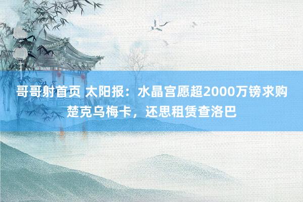 哥哥射首页 太阳报：水晶宫愿超2000万镑求购楚克乌梅卡，还思租赁查洛巴