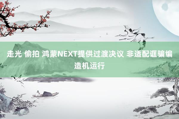 走光 偷拍 鸿蒙NEXT提供过渡决议 非适配诓骗编造机运行